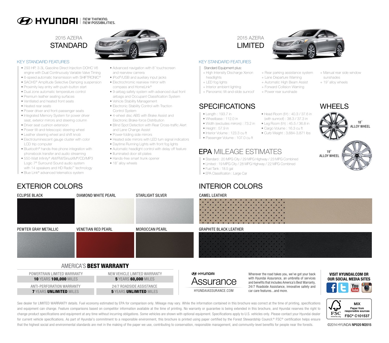 2015 Hyundai Azera Brochure Page 4
